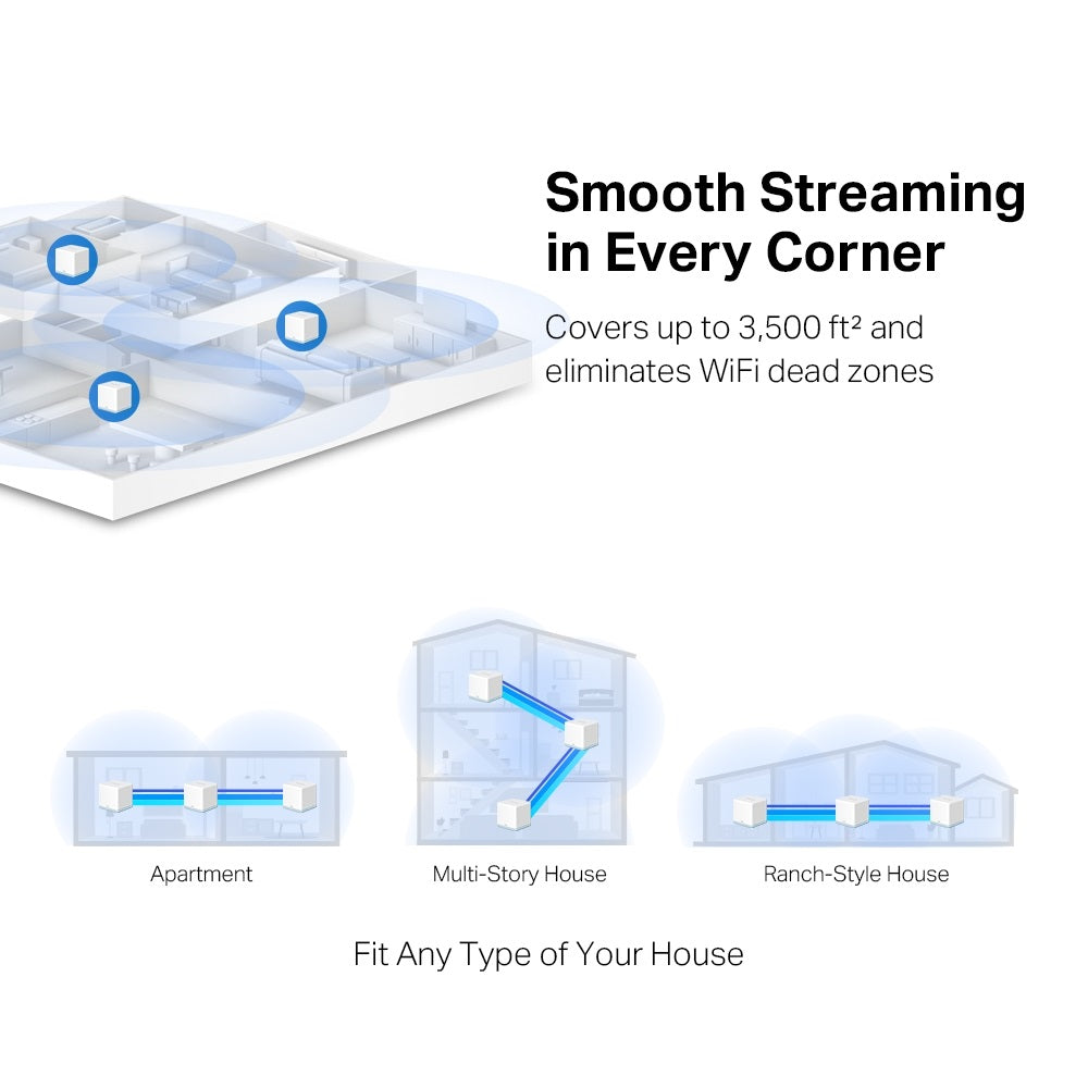 Mercusys Halo H30(3-pack) AC1200 Whole Home Mesh Wi-Fi System