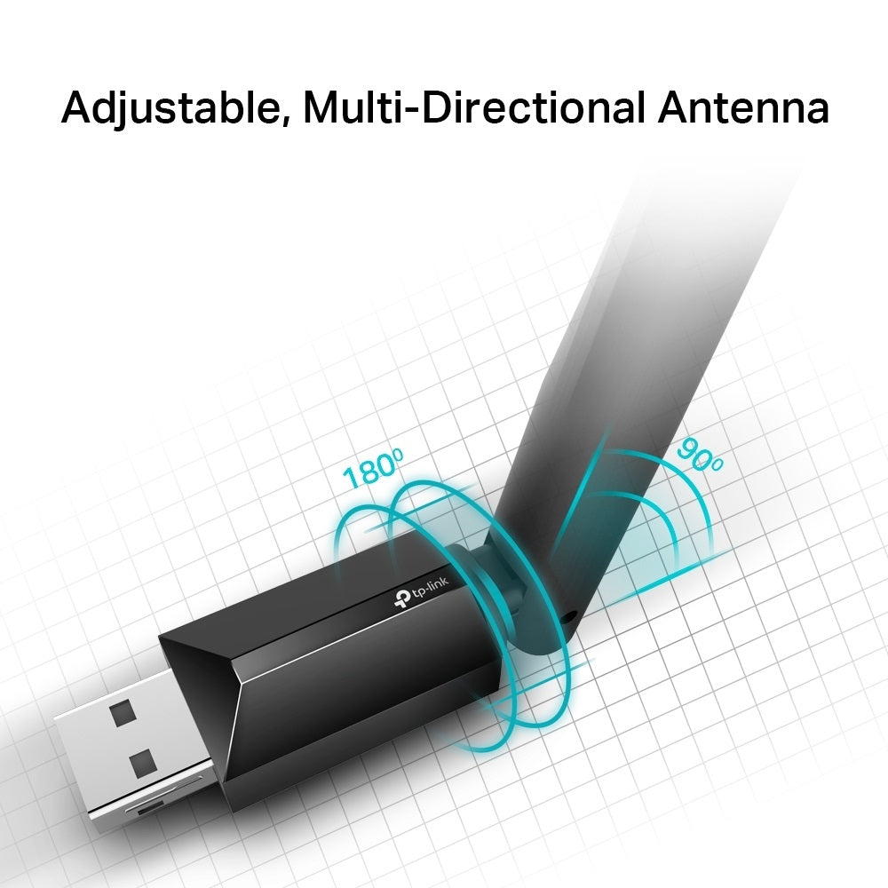 TP-LINK Archer T2U Plus AC600 High Gain Wi-Fi Dual Band USB Adapter