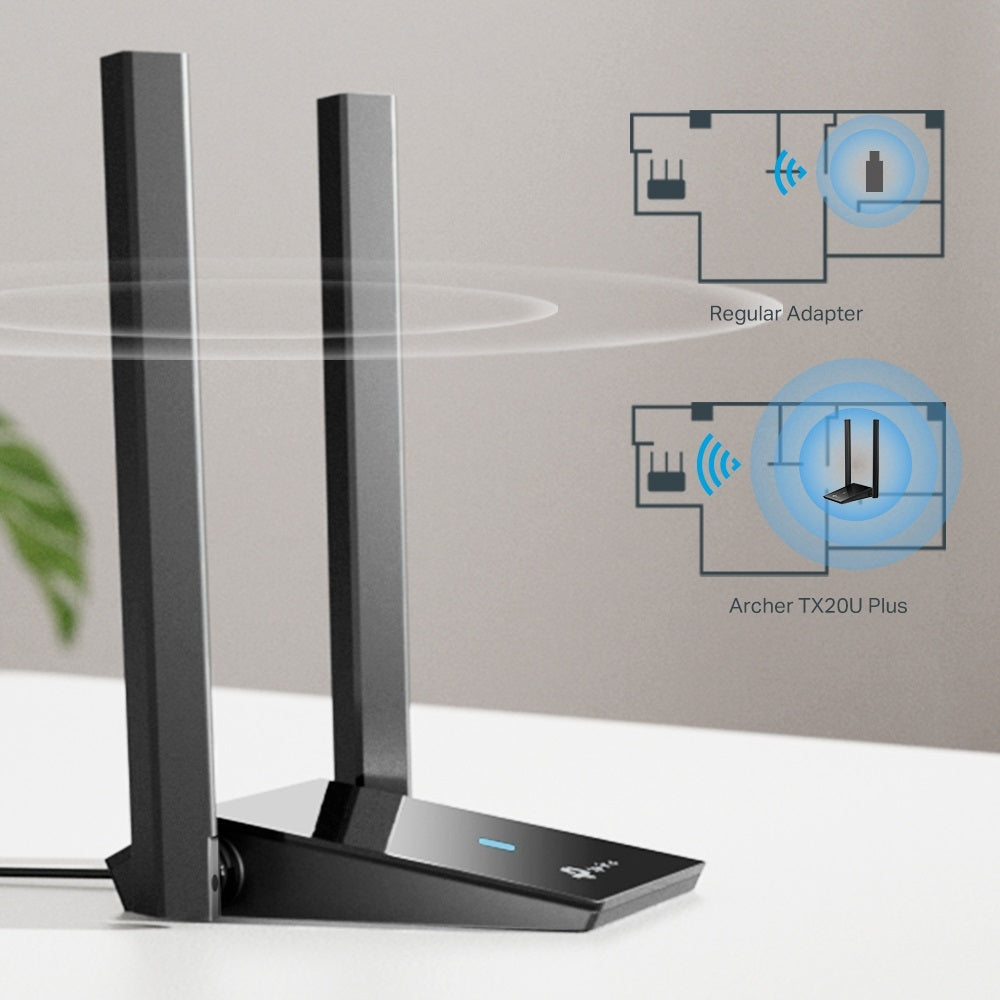 TP-LINK Archer TX20U PLUS AX1800 High Gain Dual Band Wi-Fi 6 USB Adapter