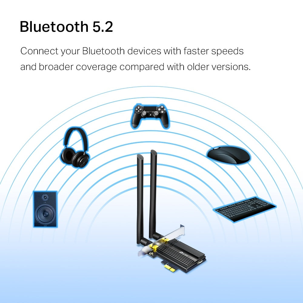 TP-LINK Archer TX50E AX3000 Wi-Fi 6 Bluetooth 5.2 PCIe Adapter