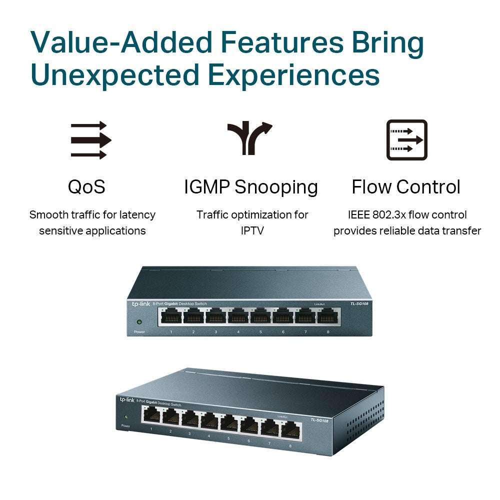 TP-LINK TL-SG108 8-port Desktop Gigabit Switch