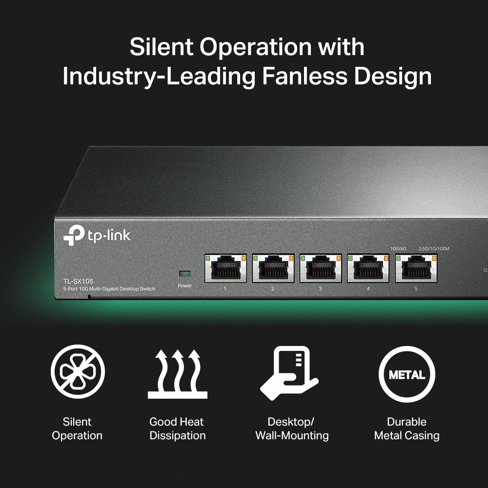 TP-LINK TL-SX105 5-Port 10G Multi-Gigabit Desktop Switch