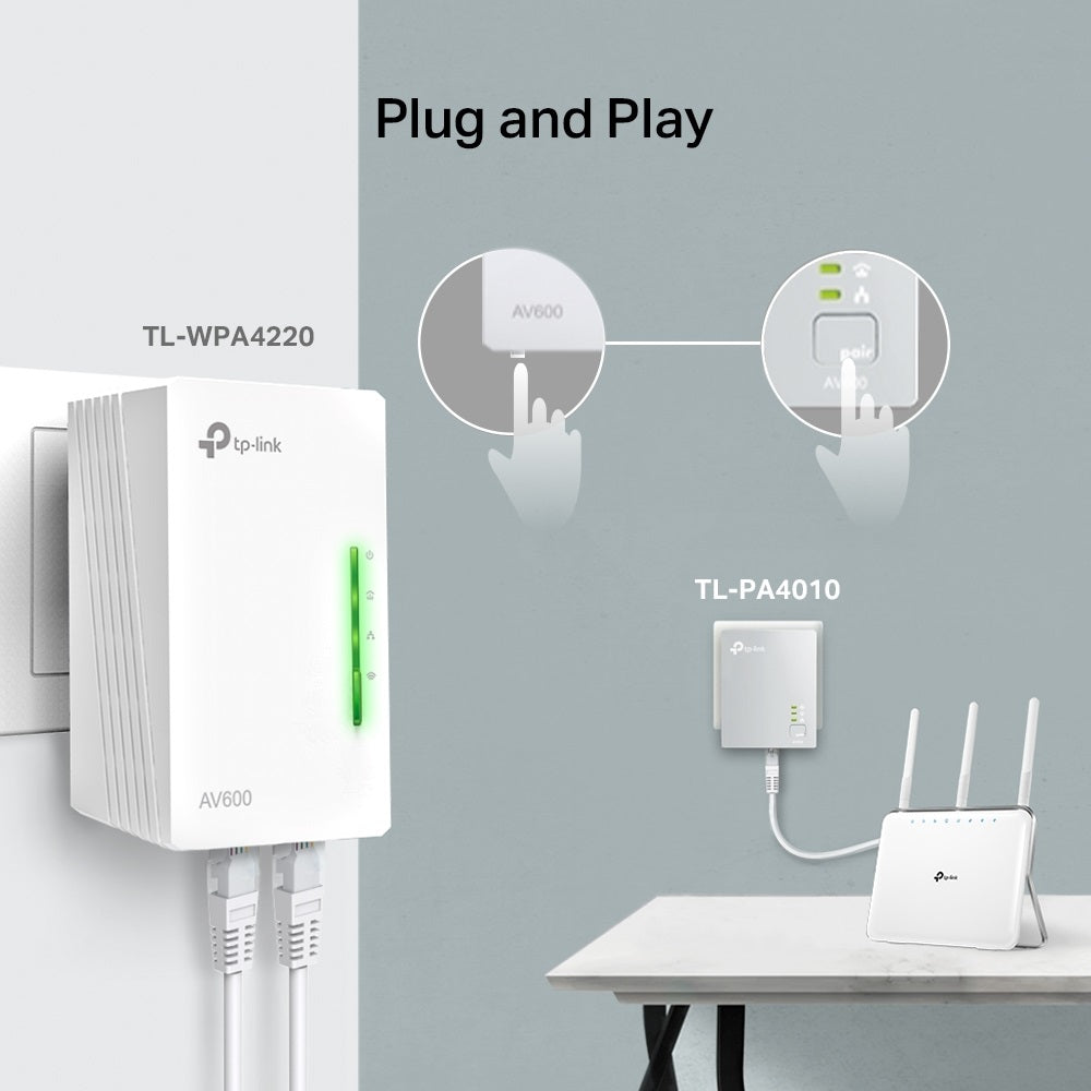 TP-LINK TL-WPA4220 KIT AV600 Powerline Wi-Fi KIT