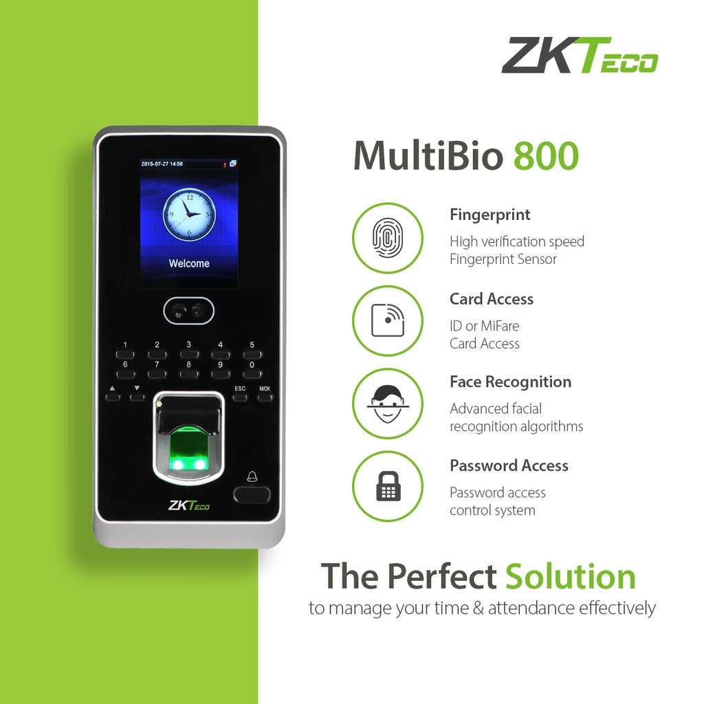 ZKTeco MultiBio 800H-ID Multi Biometric Face Recognition