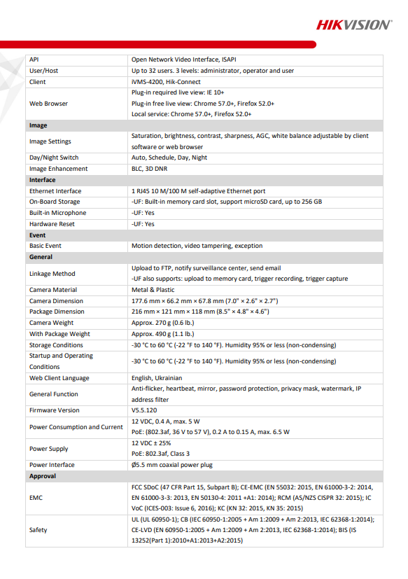 HIKVISION DS-2CD1043G0-I(C) 4MP Fixed Bullet Network Camera